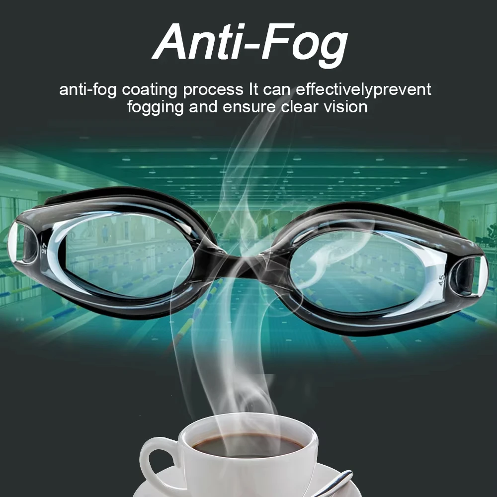 0-500&deg; Swimming Goggles Myopia Professional Anti-fog UV Swimming Glasses Men Women Silicone Diopters Swim Sports Eyewear