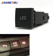 LED DRL 스포트라이트 패킹 레이더 음악 전원 켜기 끄기 카메라 스위치 버튼 1 개, 폭스 바겐 골프 6 제타 5 MK5 EOS 시로코