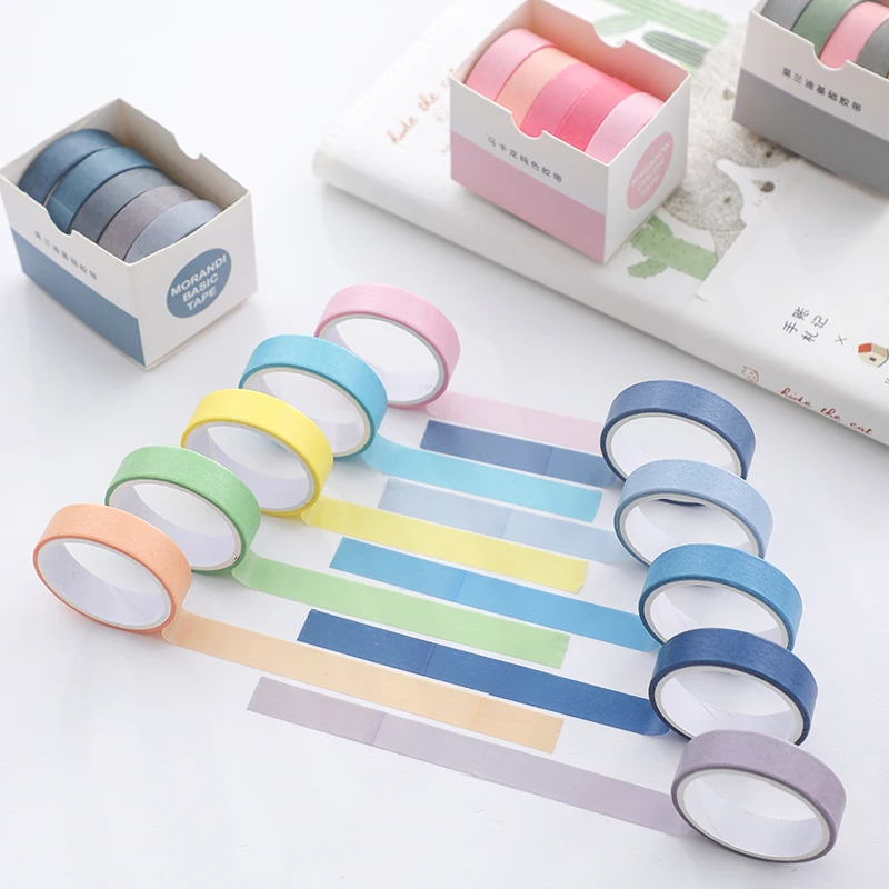 Card Lover 5 Rolls Basic Series Journal Colourful Washi Tape Scrapbooking Morandi Color Masking Tape Journaling Material 5