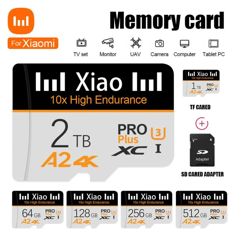 Per Xiaomi 2Tb/1Tb Scheda Di Memoria Ad Alta Velocità V30 Micro Tf Sd Card 512/256/128/64Gb U3 Tf Flash Card Class10 Sd Card Con Adattatore