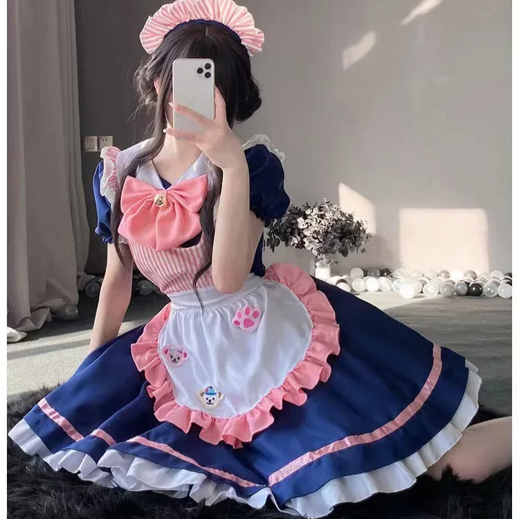 Cute Maid Dress Plus-size Maid Dress Two Yuan Lolita Cosplay Costume Sexy Stage Set Black Lolita Sweet lolita dress lolita suspender dress lolita cosplay costumes suspender dress lolita skirt lolita blouses gothic gowns