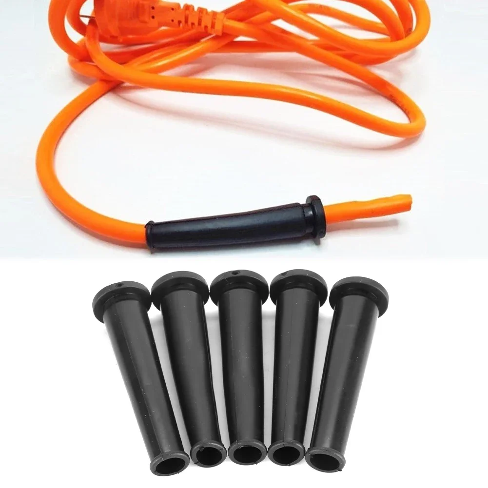 5Pcs Black Rubber Wire Protector Cable Sleeve Power Cord Protector Boot Cover For Angle Electric Drill Cable Rubber Boots Protec