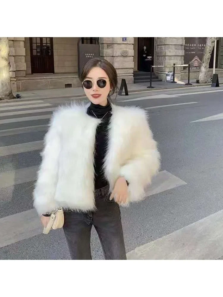 Woman Clothing New Autumn and Winter Fashionable Imitation Fox Fur Coat for Women Short Korean Style Slim Coat Trendy Fur Coat