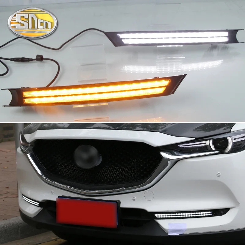 For Mazda CX-5 CX5 2017 2018 2019 Dynamic Turn Signal Relay Waterproof Car DRL 12V LED Daytime Running Light Fog Lamp Decoration