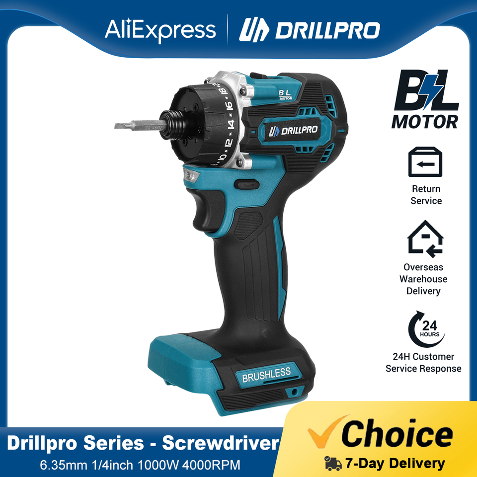  Drillpro 20+1 Torque 1/4inch Brushless Electric Screwdriver Cordless 280N.m Electric Drill Power Tool For Makita 18v Battery 