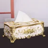 Romantic Flower Rose Figure Enamel Napkin Holder Wedding Luxury Tissue Box Decorative Container Acrylic Napkin Holder Household 3