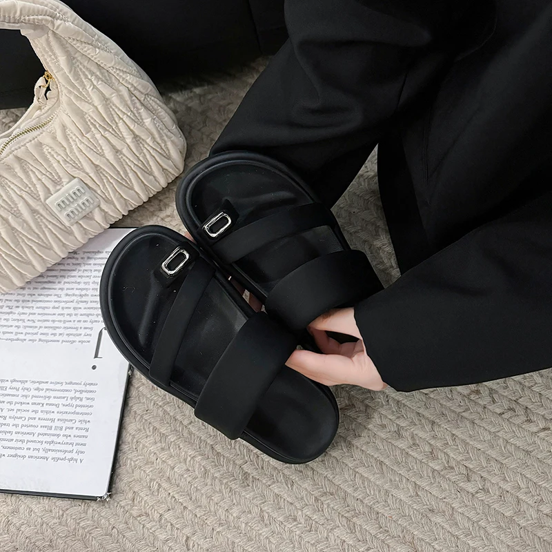 2024 Summers Women Slippers Fashion Crystal Clip Toe Slides Shoes Ladies Casual Outdoor Beach Flats Sandalias Female Flip Flop