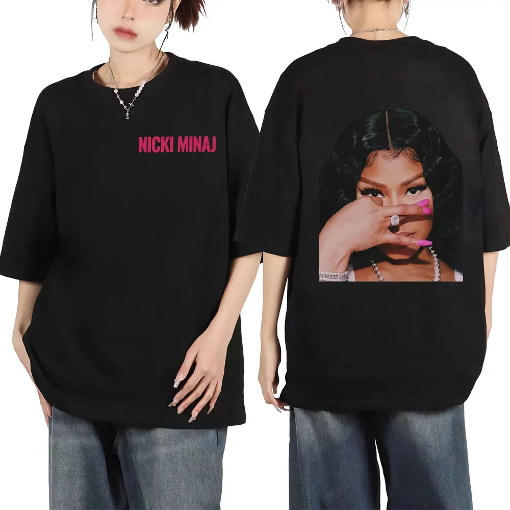 

Rapper Nicki Minaj Double Sided Graphic T Shirts Men Women High Street Fashion Oversized T-shirt Summer Trend Hip Hop T-shirts
