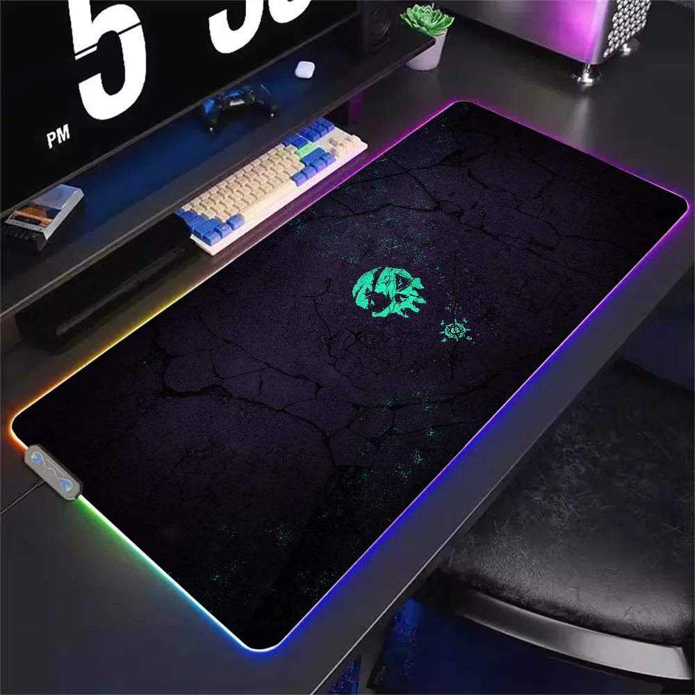 Sea of Thieves Game cool For Rgb Mouse Pad Xxl Steelseries Laptop Mat Gaming Mousepad Backlit Keyboard Gamer Girl Table Pads 3