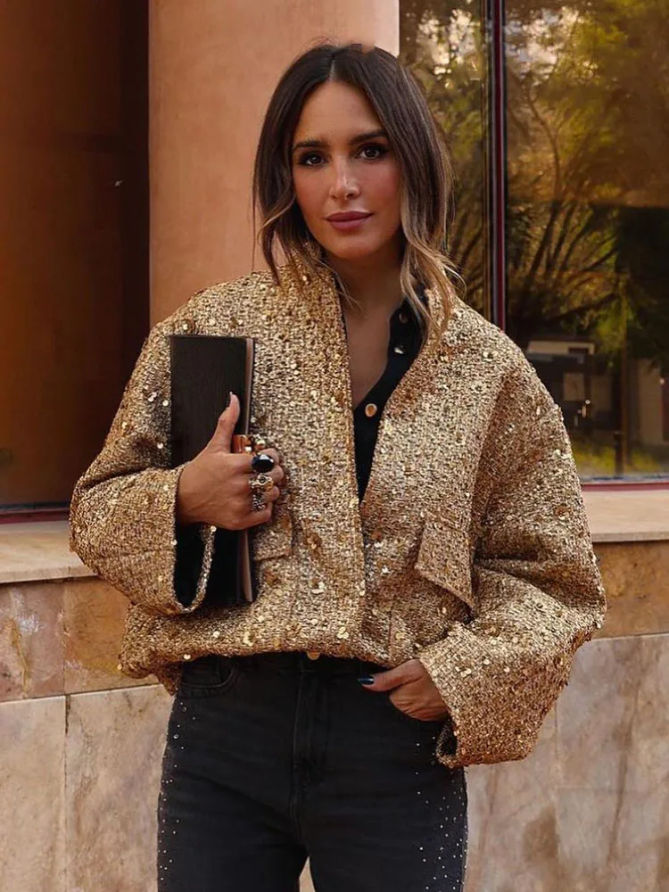 Ensemble Veste Brodée Dorée Et Jupe Satinée - Taille M - Idéal Pour Occasion Spéciale (mariage, Soirée)