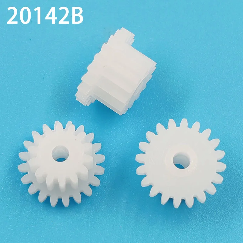 20142B 0.5M Gear 11mm Diameter POM Plastic 20 Teeth + 14 Teeth Double Layer Gears 2.05mm Hole Toy Parts 20+14T motor gear transmission gear 10PCS/lot