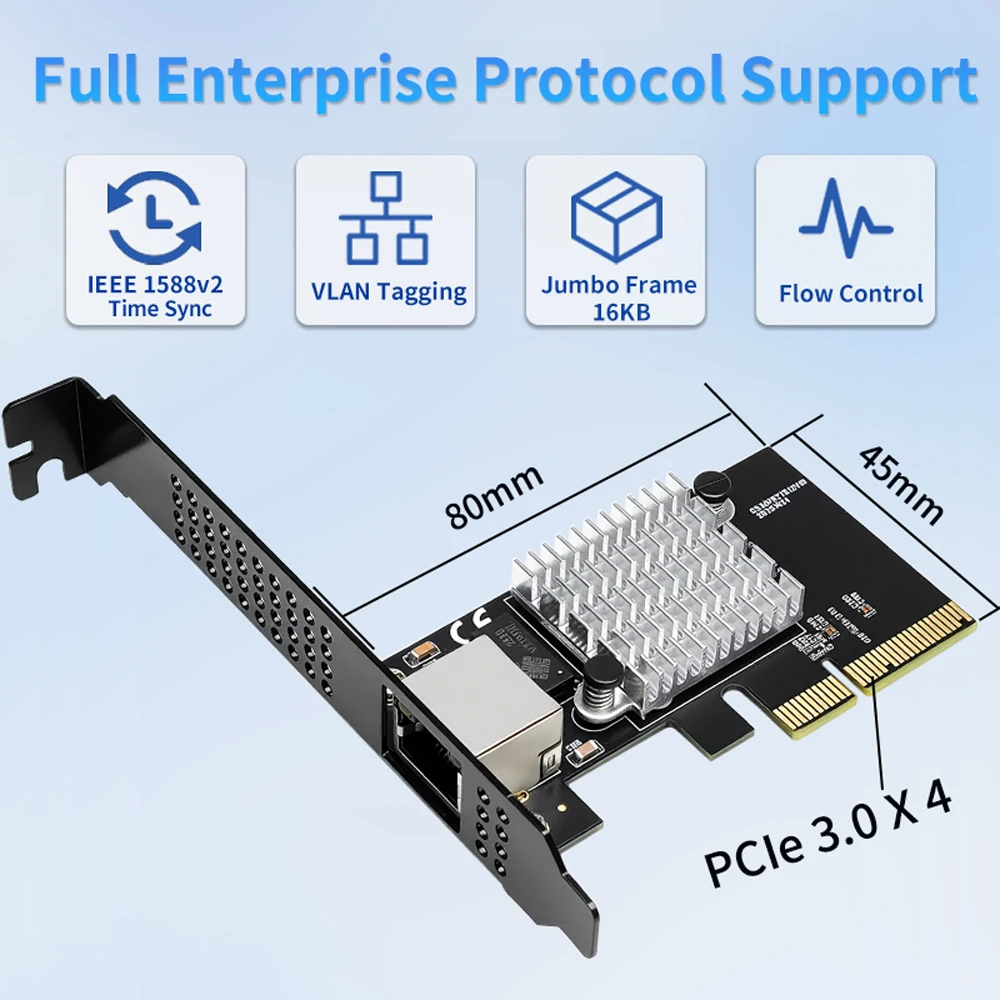 Lekuo PCIe 3.0 X4 - 1포트 10G 이더넷 네트워크 카드 Realtek8127(PXE)용 10Gbps RJ45 Lan 카드, 멀티 기가비트 네트워크 속도 지원