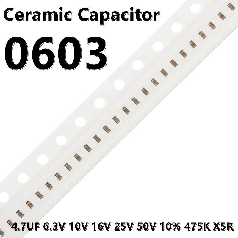 

(100 шт.) керамические конденсаторы 0603 4,7 UF 6,3 V 10V 16V 25V 50V 10% 475K X5R 1608 SMD
