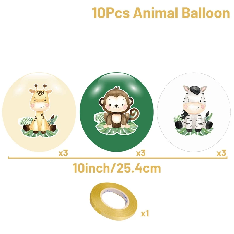 Dschungel Tiere Ballon Bundle Safari Geburtstag Party Ballon Dekoration Wild One Geburtstag Ballon Dschungel Thema Baby Dusche Dekor – Detail 3