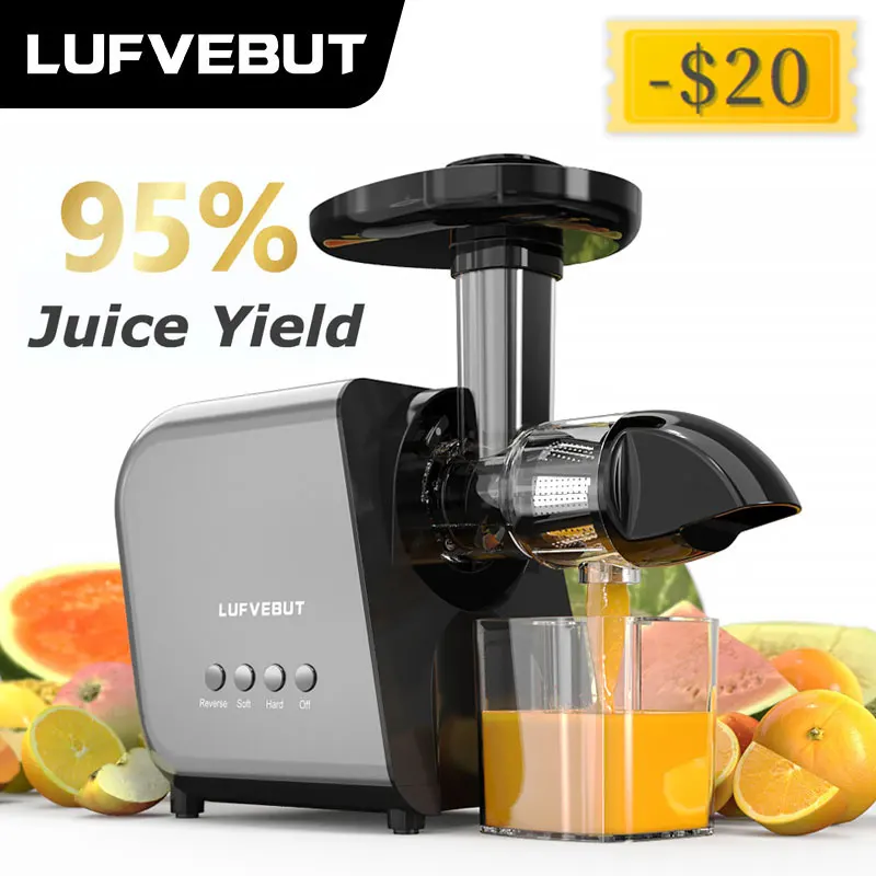 LUFVEBUT Slow Juicer 200W Power Vegetables And Fruits Squeezer High Nutrition Orange Lemon Electric Extractor Slow Juicer
