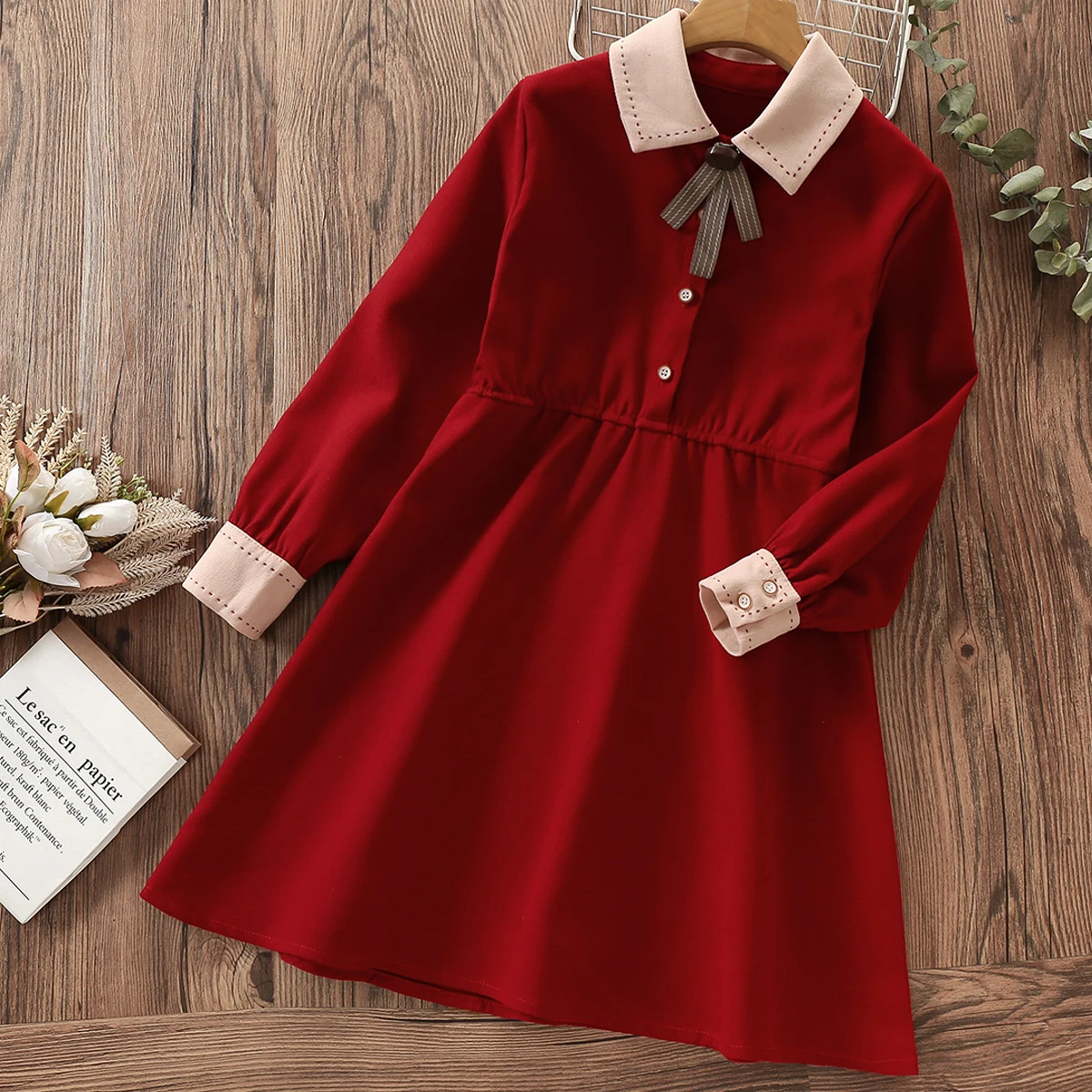

Preppy Teenagers Children School Children's Dresses For Girls Clothes Spring Autumn Kids Clothing Vestidos 4 6 8 10 11 12 14 15Y