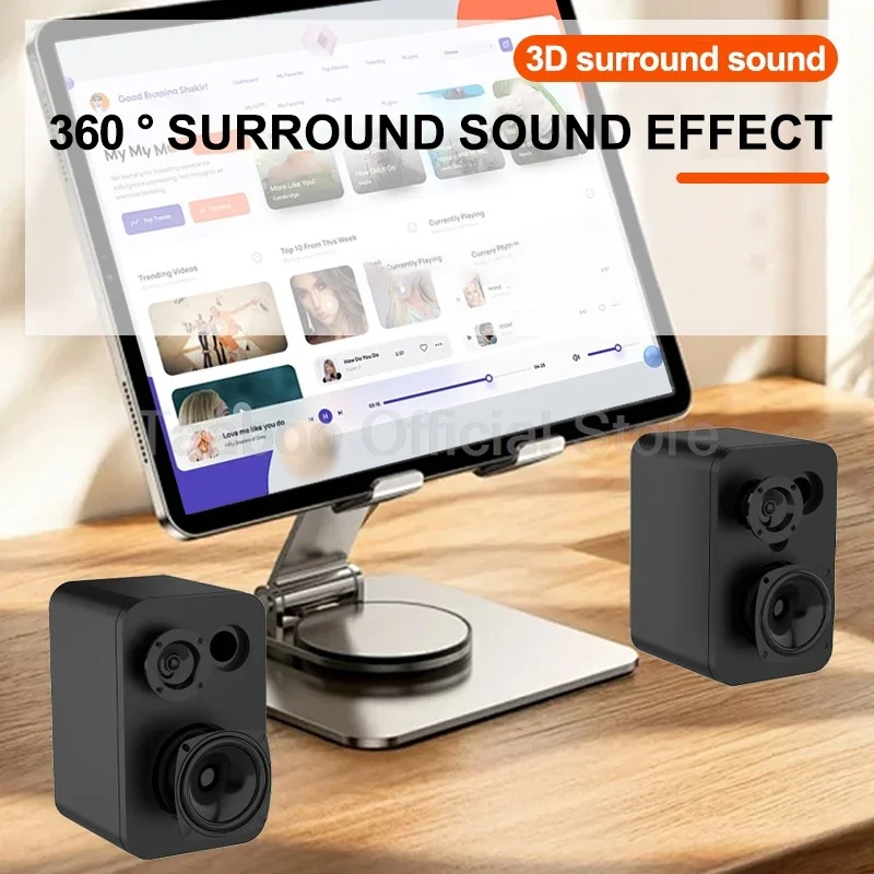 5.25 Inch 40W Active Desktop Bookshelf 110-240V 5.3 Bluetooth Hifi Audio 360 Echo Wall Speakers for Home Theater Computer 2Pcs