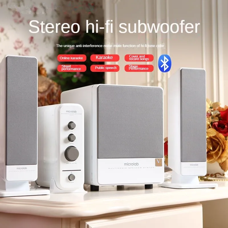 

Heavy Bass Bluetooth Speakers for Home Desktop Computer 2.1 Speaker System
