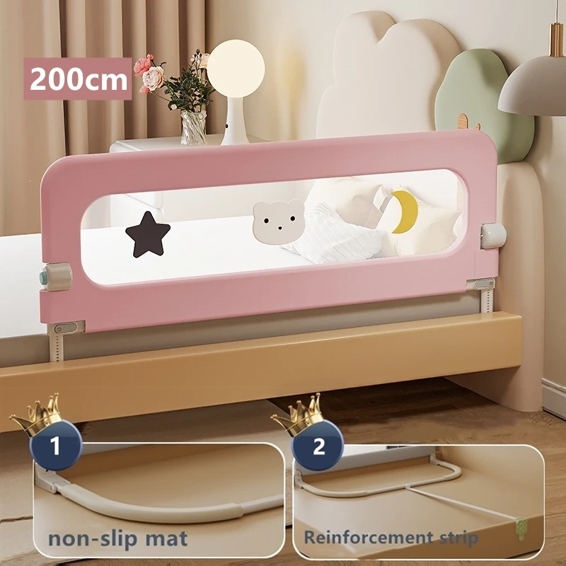1Pcs Bed Rail for Toddlers Fold Down Safety Baby Bed Guard Swing Down Bedrail for Convertible Crib Twin Double Full Size Queen
