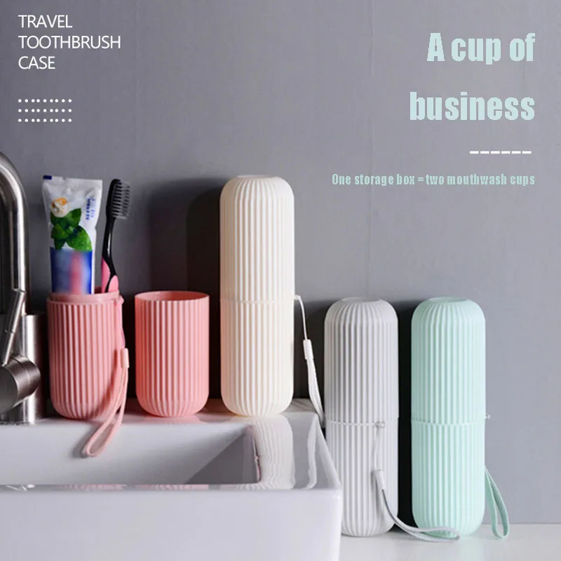 Travel Stripe Toothbrush Box Portable Wash Mouth Cup Brush Cup Set Teeth Set Teeth Set Teeth Jar Nordic Simple Toothbrush 1
