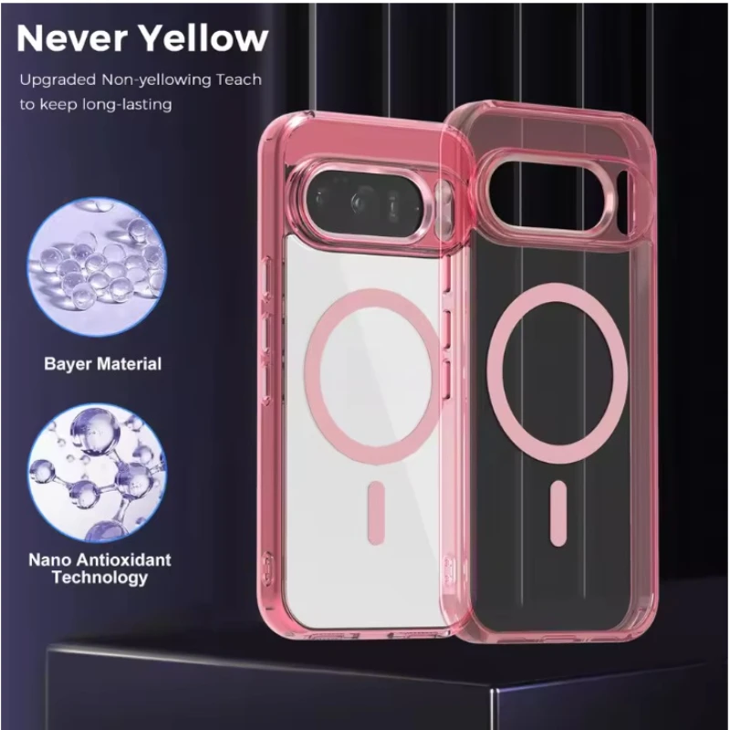 حافظة شحن لاسلكية جديدة عالية الشفاف لهاتف Magsafe...