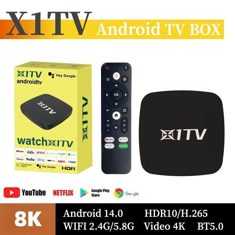 X1TV Android 11 Amlogic 4GB 64GB HD 4K Wifi BT5.0 Media Player Set Top Box IPTV Google Certified Netflix smart tv box tv box