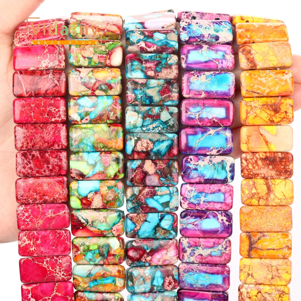 5 stücke Natürliche Stein Meer Sediment Jaspis Perlen Platz Verwendet Für Schmuck Machen DIY Armband Ohrring Zubehör Geschenke Für Frauen