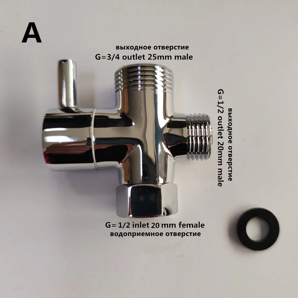 Shower Diverter Valve Copper Three-Way Water Switch