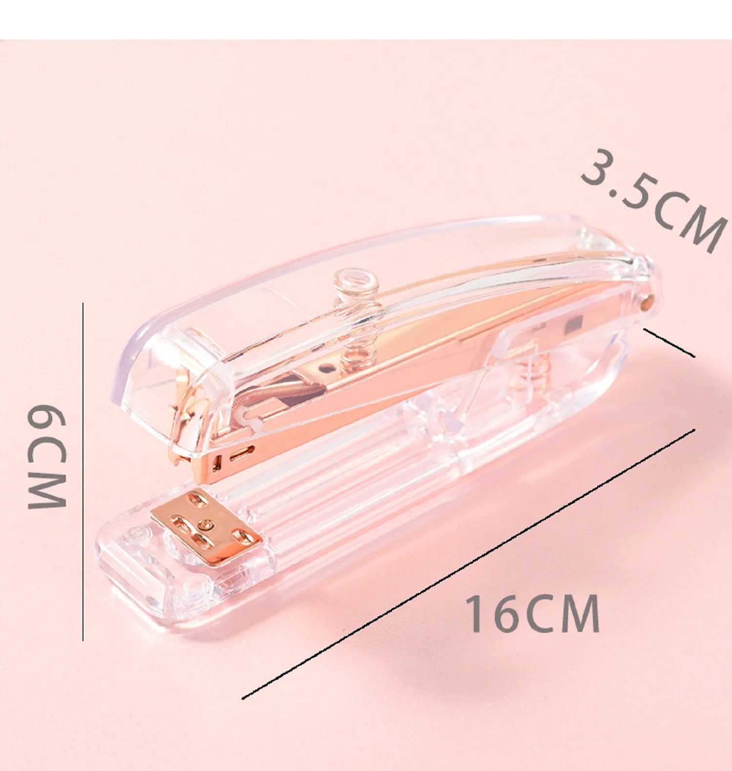 메이키스 스테이플러 (스테이플 1000개 포함) 사무용 스테이플러 데스크탑 스테이플러 25매 용량, 미끄럼 방지 투명 케이스