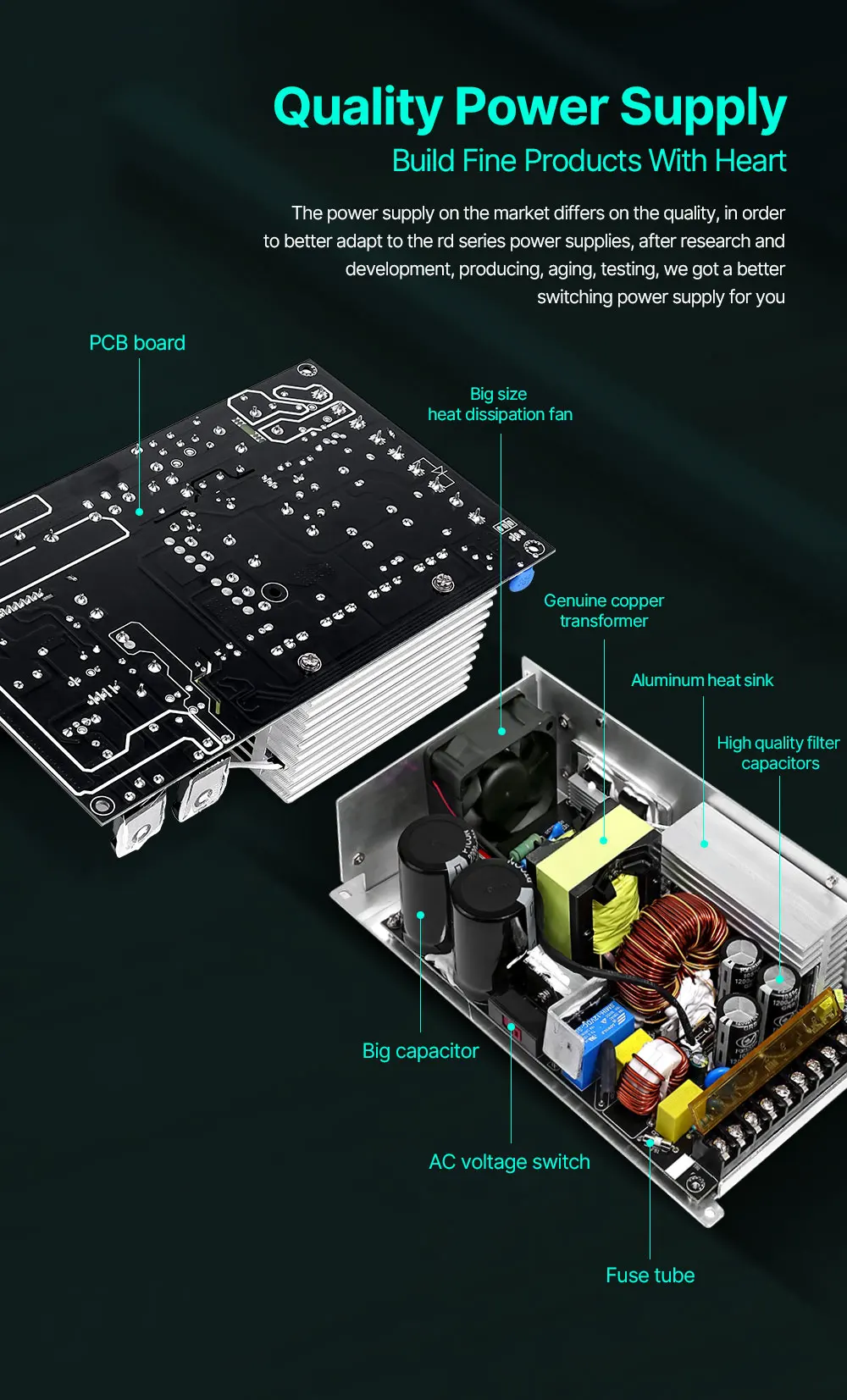 RD Switching Power Supply 400W-1500W SMPS CNC Adjustable Voltage For RD6006W RD6