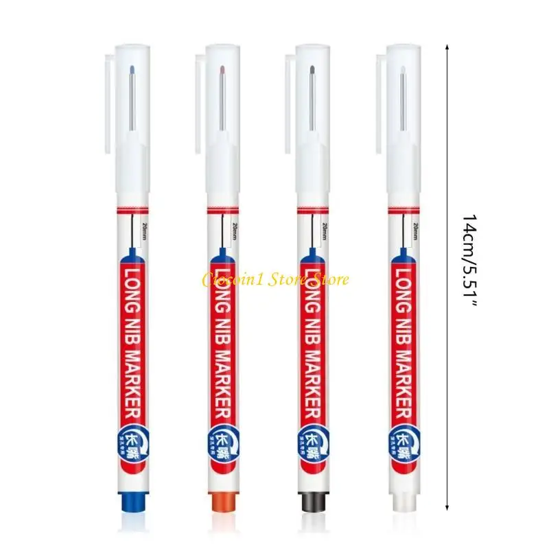 A3PC 12 Pcs 20mm 긴 펜촉 마커 펜 목수 용 빠른 건조 오일 기반 마커 펜
