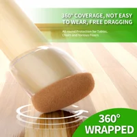 8PCS Chair Leg Floor Protectors Foot Cover Thick Wrap Felt Pads Silicone Furniture 15°-25° Table Feet Protect Hardwood Floors 4