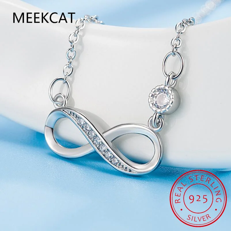 925 Sterling Silver Fine Jewelry Best Friend Forever Infinity Love Pendant Necklaces for Women Gifts Silver Chain pendant necklace silver necklace silver pendant