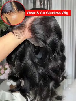 40 42 Inch 250% Wear And Go Glueless Wigs Body Wave Human Hair Wigs 13x4 13X6 Wet and Wavy HD Lace Frontal Wigs For Women 1