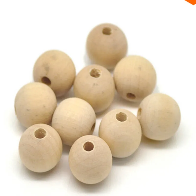 Wood beads 50pcs 10-20mm Original Natural Loose Bead Accessories For Beaded Bracelet Making DIY