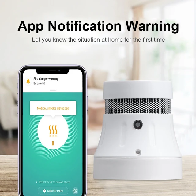 WiFi smoke sensor, tuya smart smoke sensor, WiFi smoke detector, Home Security System, Firefighters, smart life, smart home