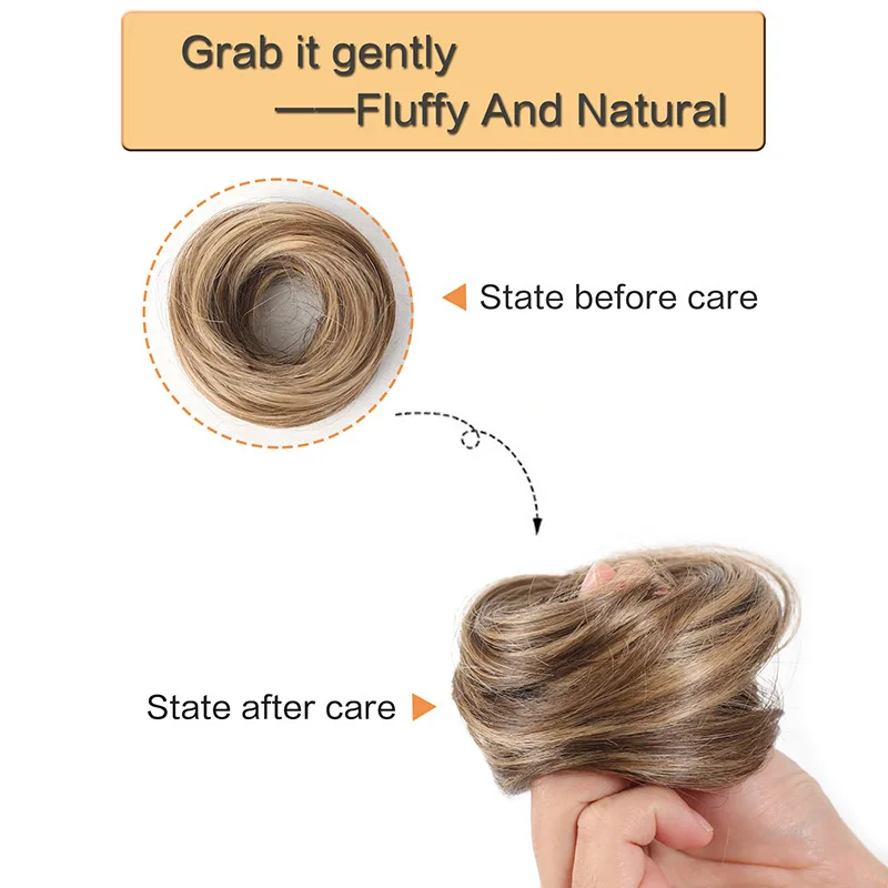 Synthetic Messy Curly Elastic Rubber Band Wave Chignon ponytail hair extensions Hair Fluffy Easy to Style Suitable