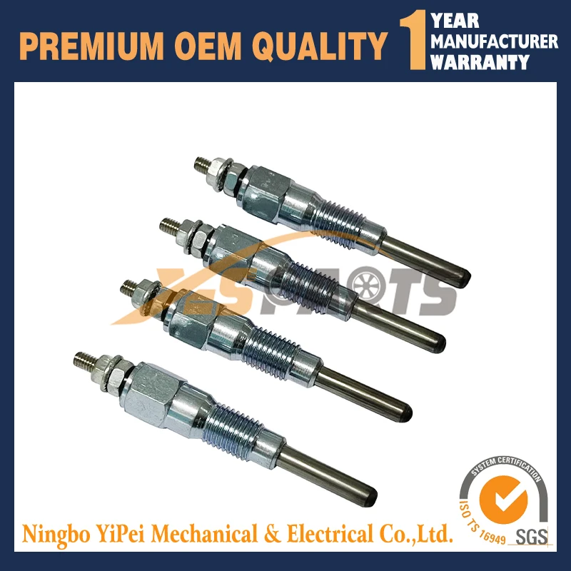 11V 4pcs New Glow Plug Engine For Kubota V1505 V1305 V1205 16851-65512 16851-65510(10mm)