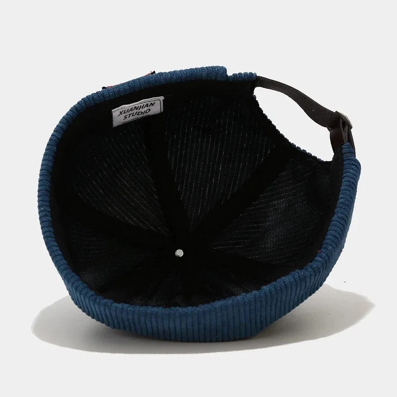 Berretto docker uomo vintage in velluto a coste regolabile_voghion.com