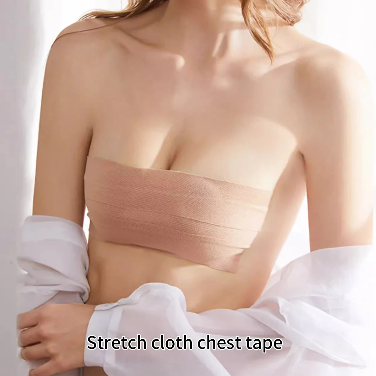 5Cm*5M/Roll Invisible Push-Up Breast Enhancement Tape Breathable Elastic Fabric Self-Adhesive Push Nippl