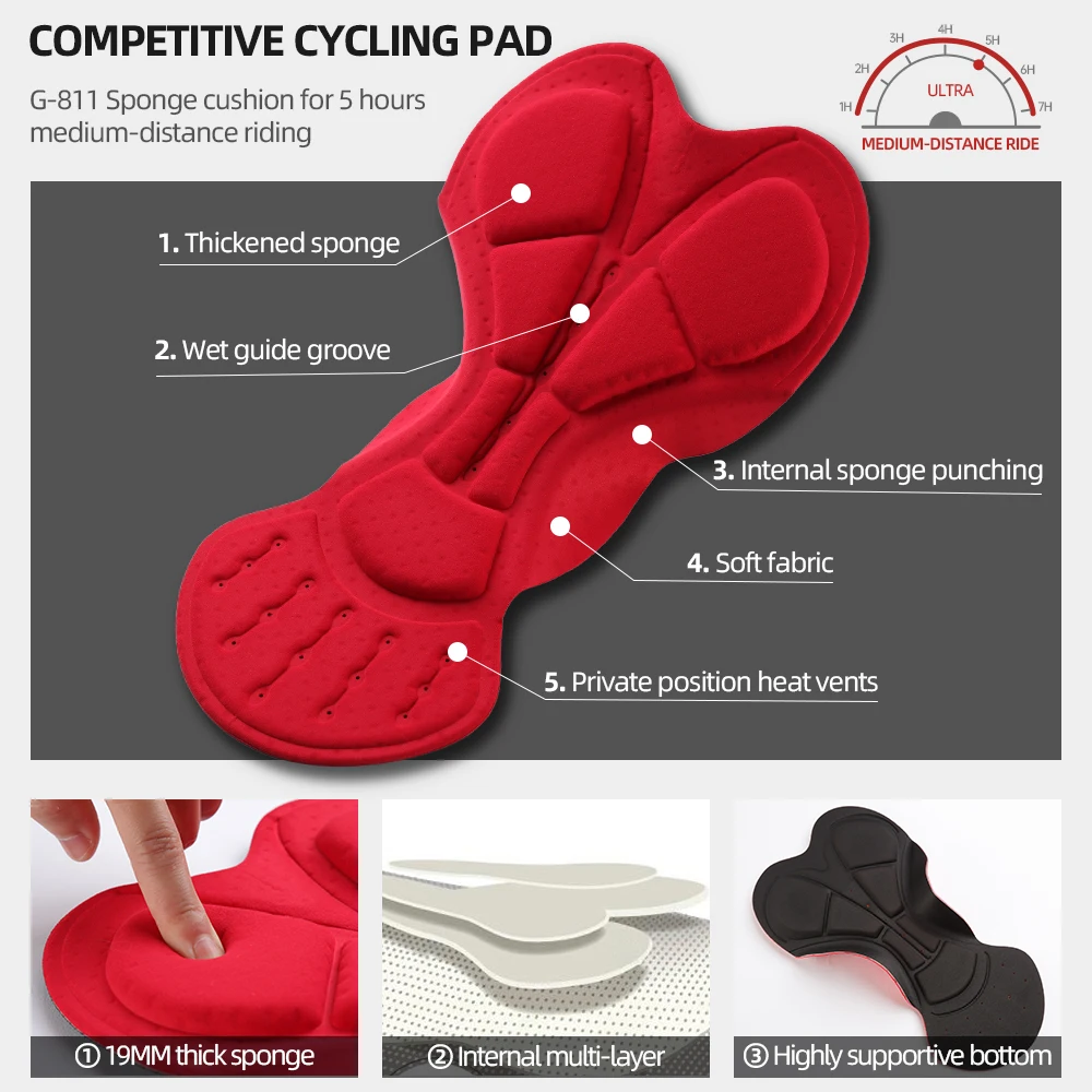 Men's Cycling Bib Shorts Outdoor MTB Wear Bike Ride 5 Hours Padded Riding Pro Team Bib Tights Bicycle Cycling Clothing cycling bib shorts cycling shorts cycling pants
