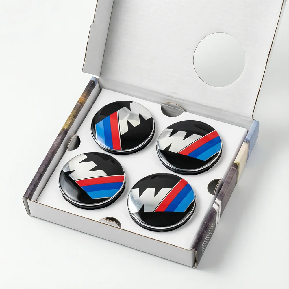 4개 56mm 68mm 자동차 50주년 기념 플로팅 휠 센터 캡 (G11 G12 G30 G31 G32 G08 G05 F46 F49 F39 F90 자동차 액세서리용)
