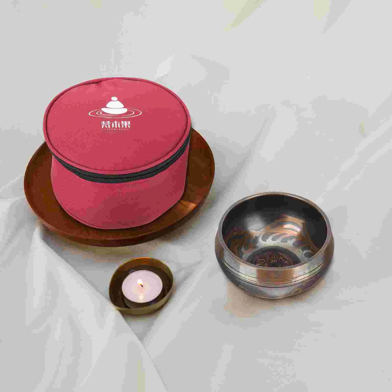 Tibetan Meditation Singing Bowl Bag Sound Bowl Storage Case Container 2