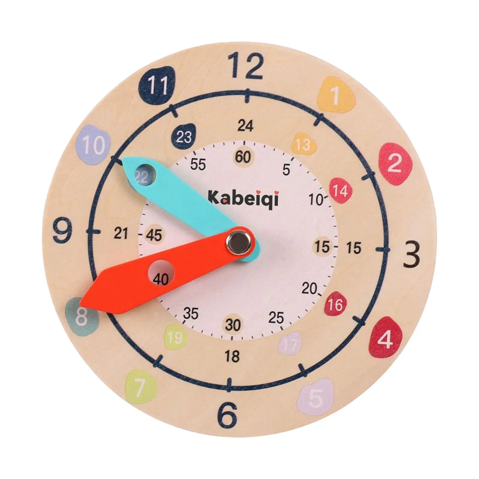 Montessori Wooden Clock Toys Learning Hour Minute Second Cognition