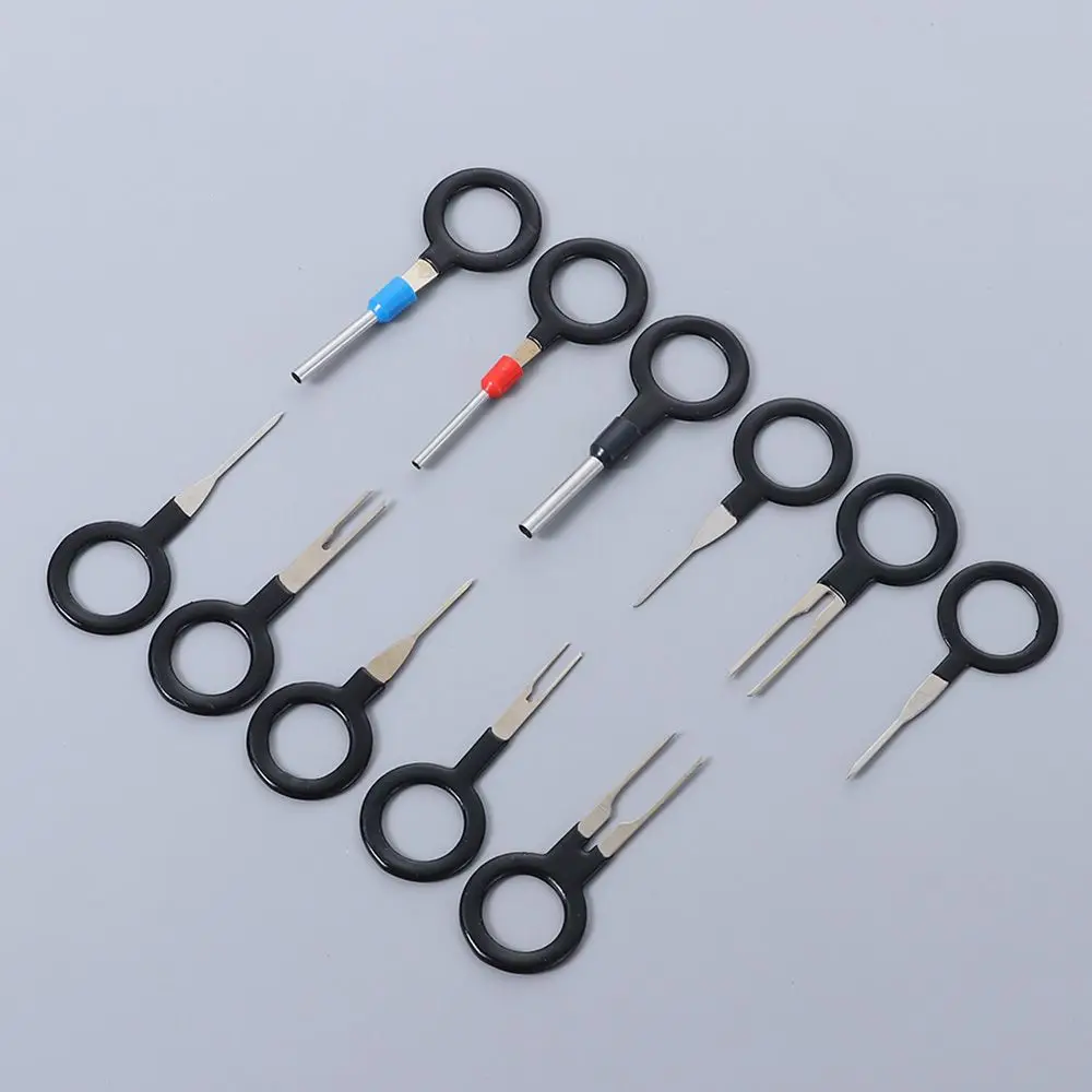 11/18PCS Car Wire Terminal Removal Tool Car Electrical Stainless Steel Pin Extractor Kit Key Pin Automotive Repair Accessories Terminal removal kit, car terminal extractor, terminal removal tool, car terminal puller, electrical connector pin removal kit