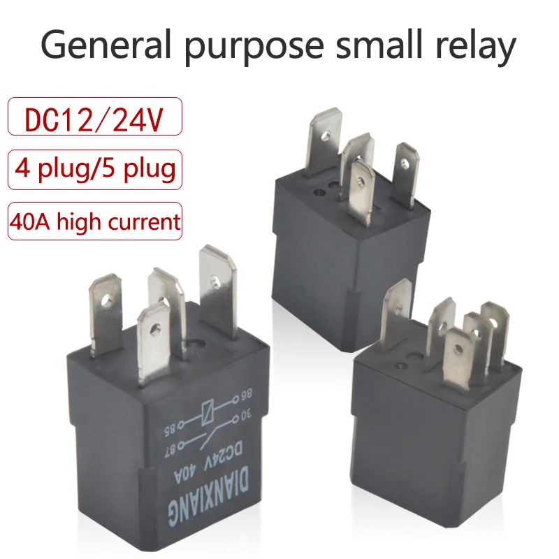 

Automotive Relay 40A 12V/24V 4 Pin 5 Pin Small Waterproof Relay Lighting Controller Automotive Fuel Pump EFI