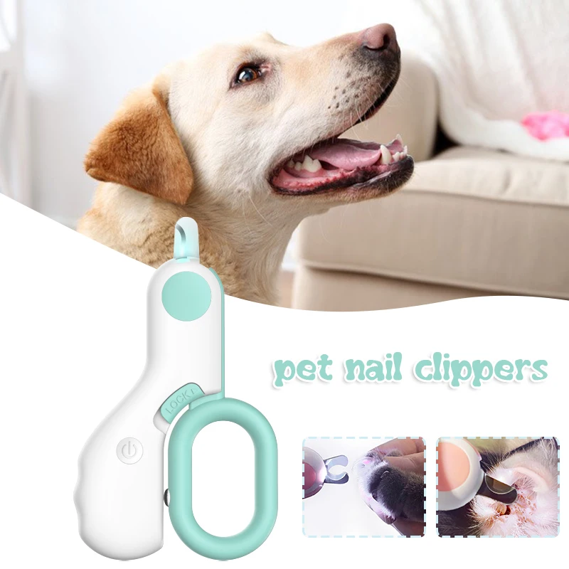 Professional Pet Nail Clipper With Led Light Portable Cat Dog Nail Trimmer Durable Builtin