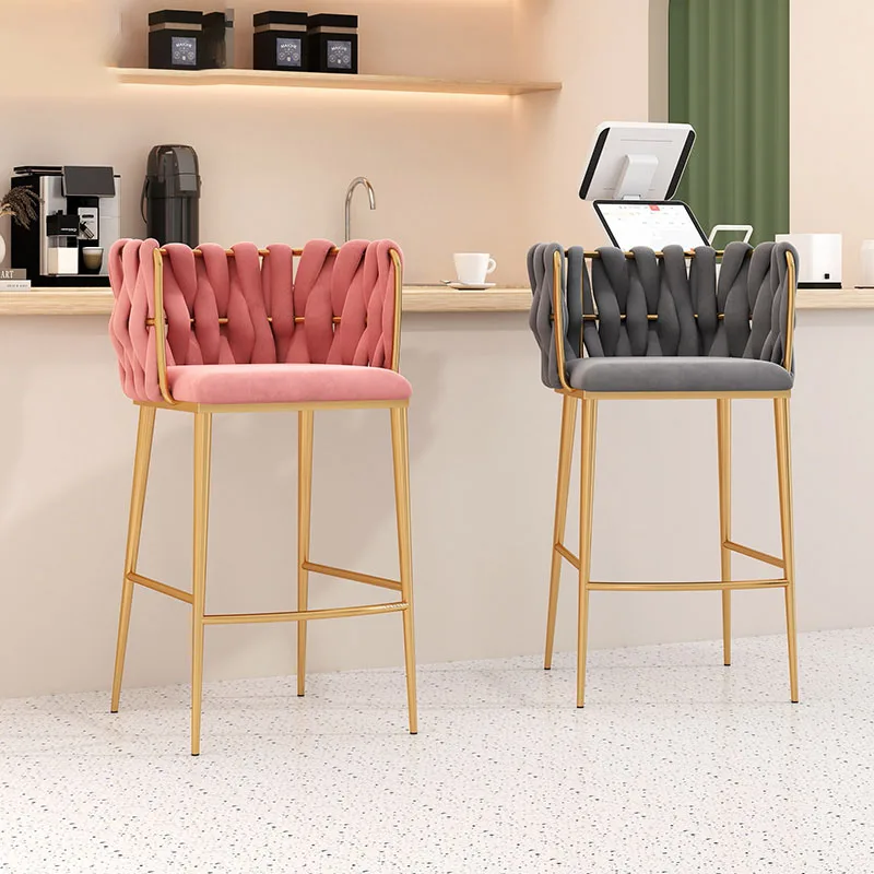

Modern Counter Bar Stools Nordic Office Replica Designer Reception High Metal Chair Minimalist Tabouret De Bar Furniture