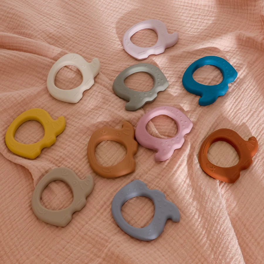 Soft BPA Free Funny Silicone Cartoon Elephant Teether Sensory Chewing Teether Toys For Baby Teething Baby Accessories