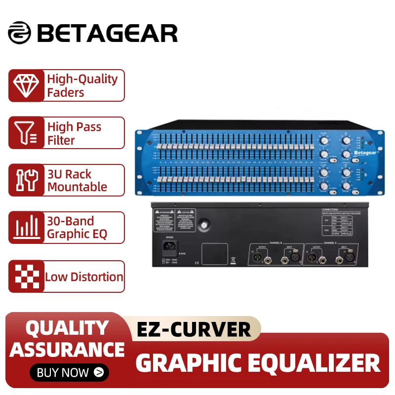 Betagear 새로운 그래픽 이퀄라이저 EZ-curver 3U 30 밴드 사운드 이..